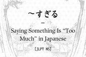 ～すぎる – Saying Something Is “Too Much” in Japanese [JLPT N5]