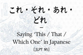これ・それ・あれ・どれ – Saying ‘This / That / Which One’ in Japanese [JLPT N5]