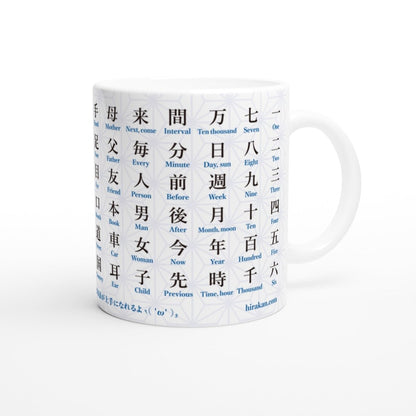 JLPT N5 Kanji Mug product photo showing the mug for daily kanji review